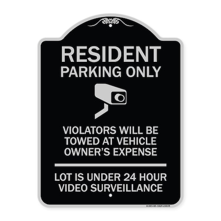 Signmission Reserved Parking Resident Parking Only Violators Will Be Towed at Owners Expense Lot, BS-1824-23035 A-DES-BS-1824-23035